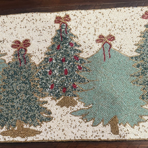 Rachel Zoe 13” x 36” Christmas Trees Table Runner Centerpiece Holiday New - Picture 3 of 7